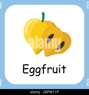 Eggfruit clip Art, Illustrazione per Bambini, Cartoon fruit Illustrazione Illustrazione Vettoriale