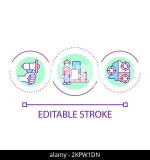 Icona del concetto di loop logistico a catena Illustrazione Vettoriale