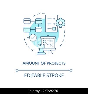 Numero di progetti icona concetto turchese Illustrazione Vettoriale