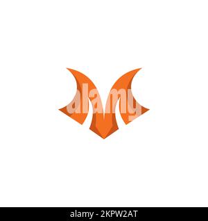 M Fox Logo Design. Vettore lettera M. M progetto iniziale. Icona Fox Illustrazione Vettoriale
