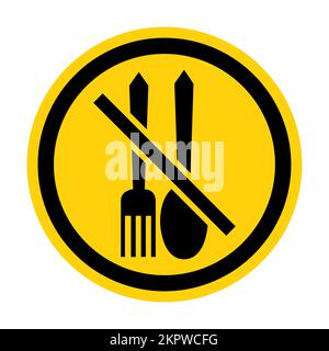 Simbolo No Food Allowed su sfondo bianco Illustrazione Vettoriale