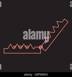 Immagine vettoriale rossa con trappola al neon luce piatta Illustrazione Vettoriale