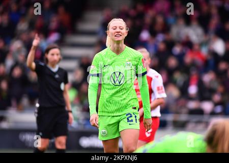 GERMANIA, COLONIA - NOWEMBER 27, 2022: Rebecka Blomqvist. La partita di donne Bundesliga 1.FC Koeln Frauen vs VfL Wolfsburg Frauen Foto Stock