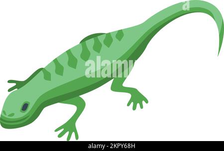 Icona rettile verde vettore isometrico. Rana lucertola. Iguana selvaggio Illustrazione Vettoriale