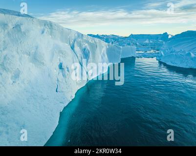 iceberg parete da vista aerea Foto Stock