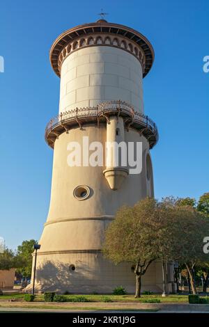 California, Fresno, Old Fresno Water Tower, operativo 1894-1963 ore su 24 Foto Stock