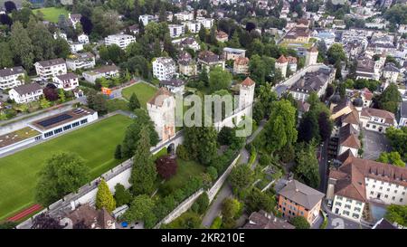 Muro di Musegg Lucerna o Museggmauer, Lucerna, Svizzera Foto Stock