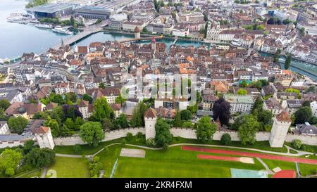 Muro di Musegg Lucerna o Museggmauer, Lucerna, Svizzera Foto Stock