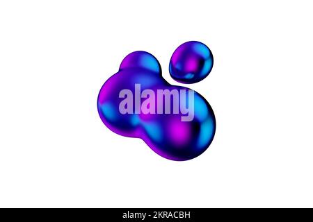 Gradiente astratto Metaball liquido blob 3D. Foto Stock