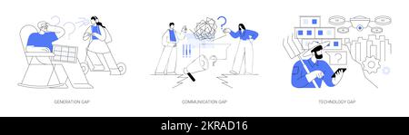 Illustrazioni vettoriali astratte di concetto di diversità di persone. Illustrazione Vettoriale