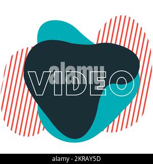 Logo di testo video. Design moderno emblema video. Illustrazione Vettoriale