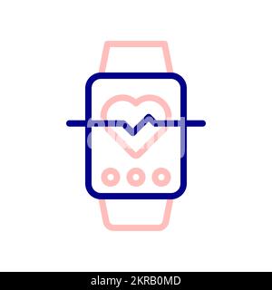 Icona bracciale frequenza cardiaca. misurare lo stato dell'utente. Illustrazione Vettoriale