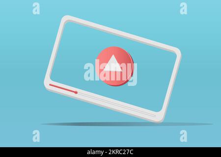 Lettore multimediale piatto per applicazioni mobili, siti e servizi video. sfondo blu. Illustrazione vettoriale Illustrazione Vettoriale