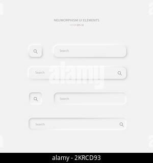 Insieme di stringhe di ricerca su sfondo grigio chiaro. Illustrazione Vettoriale