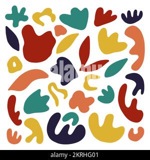 Set di forme organiche. Sfondo creativo astratto collage Illustrazione Vettoriale