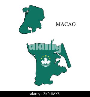 Illustrazione del vettore della mappa di Macau. Economia globale. Paese famoso. Regione della Cina. Illustrazione Vettoriale