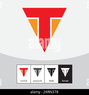 Lettera T logo disegno vettore. Illustrazione vettoriale. Illustrazione Vettoriale