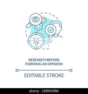 Ricerca prima di formare l'icona del concetto turchese di opinione Illustrazione Vettoriale