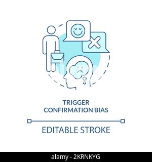 Icona del concetto di bias turchese di conferma del trigger Illustrazione Vettoriale
