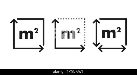 icona unità area m2. Metri quadrati. Illustrazione del vettore. Illustrazione Vettoriale