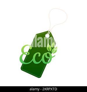 Etichetta naturale biologica, prezzo. Ecocompatibile. Illustrazione del vettore Illustrazione Vettoriale