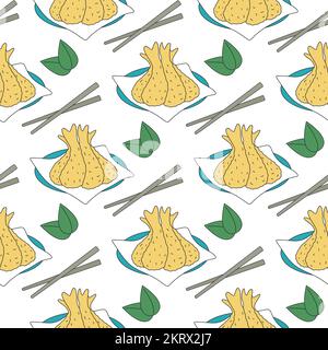 Illustrazione vettoriale di ripetizione senza giunture di uno schizzo tempura Illustrazione Vettoriale