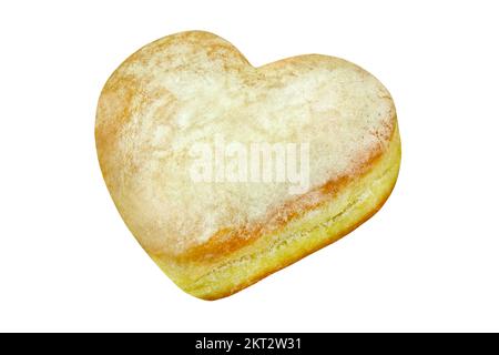 Torta tedesca Krapfen isolato su sfondo bianco Foto Stock