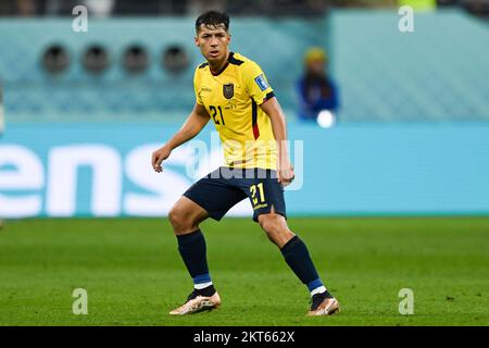 Doha, Catar. 29th Nov 2022. Franco dell'Ecuador durante la partita tra Ecuador e Senegal, valida per la fase di gruppo della Coppa del mondo, che si tiene allo Stadio Internazionale Khalifa di Doha, Qatar. Credit: Richard Callis/FotoArena/Alamy Live News Foto Stock