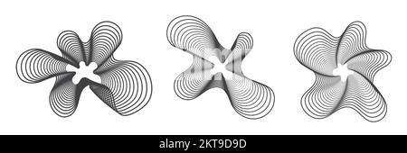 Linee ondulate impostate. Cornici a strisce isolate. Illustrazione vettoriale Illustrazione Vettoriale