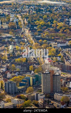 Vista aerea, alto edificio a Kreuzkirche, via Bochumer Straße, Herne-Mitte, Herne, Ruhrgebiet, Renania settentrionale-Vestfalia, Germania, DE, Europ Foto Stock