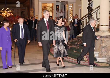 Madrid, Spagna. 29th Nov 2022. Re Spagna Felipe VI, Regina Letizia durante la 39 edizione del premio giornalista 'Francisco Cerecedo' a Madrid martedì 29 novembre 2022. Credit: STAMPA CORDON/Alamy Live News Foto Stock