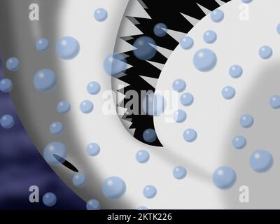 Illustrazione della prospettiva di arresto cardiaco di una vittima di un attacco di squalo. Foto Stock