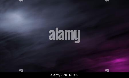 Sfondo del flusso di fumo in movimento colorato. Design. Flusso di nebbia in movimento sullo sfondo di lampade colorate. Flusso continuo di nebbia sulle lampade incandescenti. Foto Stock
