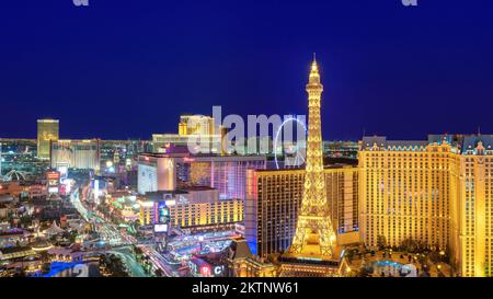 Skyline di Las Vegas di notte Foto Stock
