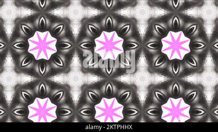 Luminoso pattern lampeggiante con effetto caleidoscopico. Movimento. I motivi luminosi in diverse righe cambiano e si spostano. Caleidoscopio di serie di modelli e Fla Foto Stock