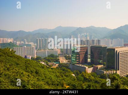 Sha Tin distretto situato nei nuovi territori, Hong Kong Foto Stock