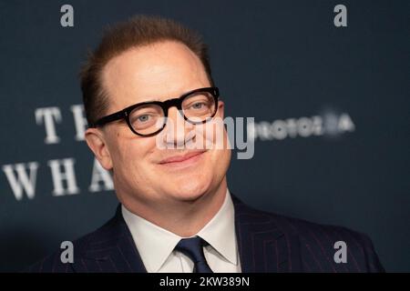 New York, NY, Stati Uniti. 29th Nov 2022. Brendan Fraser agli arrivi per la prima BALENA, Alice Tully Hall al Lincoln Center, New York, 29 novembre 2022. Credit: Kristin Callahan/Everett Collection/Alamy Live News Foto Stock