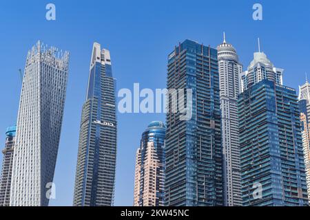 Dubai Marina grattacieli Foto Stock