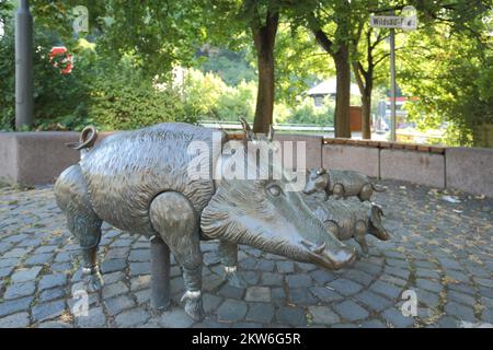 Wildsau-Platz, in Martinsthal, Rheingau, Assia, Germania, Europa Foto Stock