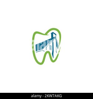 Design semplice del logo della clinica dentale. Illustrazione vettoriale EPS.8 EPS.10 Illustrazione Vettoriale