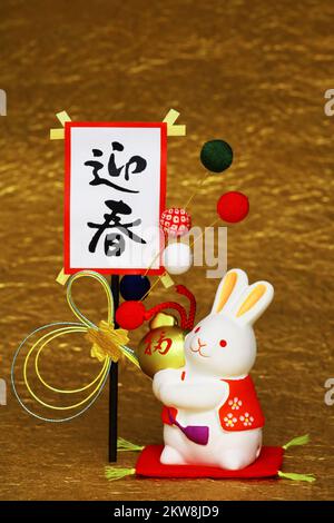 Anno del coniglio nuovo anno di carta fotografia materiale Foto Stock