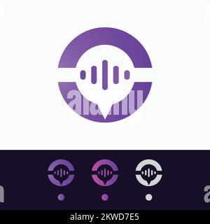 logo voicemail in colori sfumati di stile moderno e futuristico Illustrazione Vettoriale