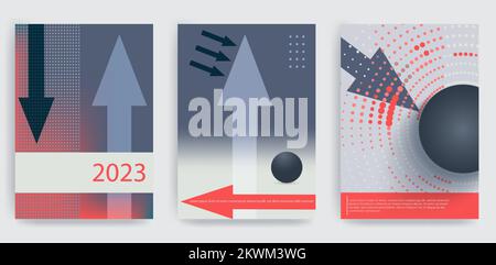 Coperchi dal design minimale. Sfondi geometrici per il tuo progetto. Vettore Illustrazione Vettoriale