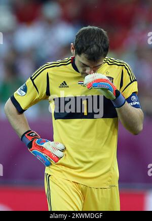 18.06.2012., Danzica, Polonia - UEFA euro 2012, gruppo C, Croazia - Spagna. Iker Casillas. Foto: Goran Stanzl/PIXSELL Foto Stock