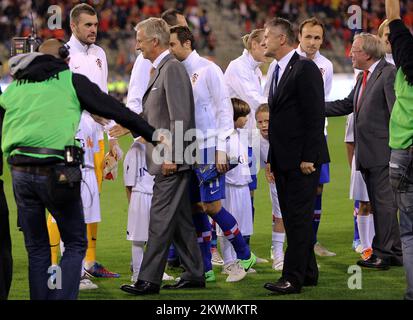 11.09.2012., Stadio King Baudouin, Bruxelles, Belgio - qualificazione Coppa del mondo 2014. Partita tra Belgio e Croazia. Principe Filippo del Belgio e Davor Suker. Foto: Marko Prpic/PIXSELL Foto Stock