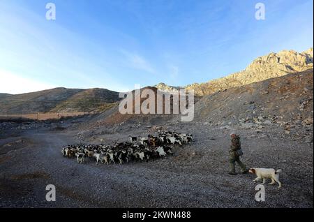 Croazia come 28th Stato membro dell'UE: Parco nazionale Velebit settentrionale il Parco nazionale Velebit settentrionale è famoso per la sua varietà di fenomeni carsici, la flora e la fauna. All'interno del parco ci sono rigide riserve naturali e Rozanski Rozanski, il pozzo: Uno dei più profondi al mondo, una riserva botanica 'Snowdrop' gli habitat dell'endemica sibirea croata (Sibiraea altaiensis ssp. Croatica) riserva forestale Borov TOP, riserva botanica Zavižan-Balinovac-capelli grandi e il famoso giardino botanico Velebit. Nell'estremo sud della riserva speciale di vegetazione forestale Štirovaèa. Il parco dispone di numerosi sentieri escursionistici Foto Stock