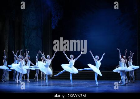 28.03.2017., Croazia, Zagabria - il Teatro Nazionale Croato ha tenuto il balletto Swan Lago da Pyotr Ilyich Tchaikovsky. Foto: Anto Magzan/PIXSELL Foto Stock