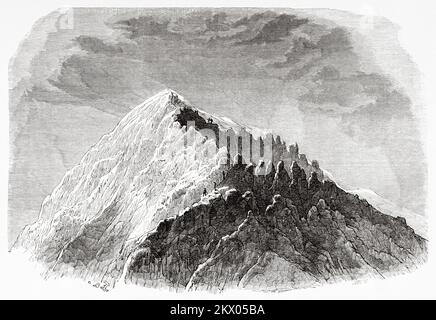 Salita al vulcano Orizaba, stato di Veracruz. Messico di Baron Muller 1858. Le Tour du Monde 1861 Foto Stock