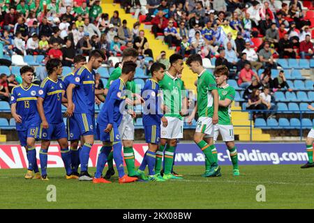 07.05.2017., Kostrena, Croazia - Campionato europeo UEFA U-17 2017. Allo stadio Zuknica, gruppo C, Repubblica d'Irlanda contro Bosnia-Erzegovina. Adam Idah. Foto: Goran Kovacic/PIXSELL Foto Stock