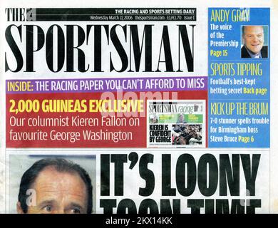 Numero di lancio del quotidiano britannico The Sportsman, pubblicato per la prima volta il 22 marzo 2006. La pubblicazione della carta è cessata nell'ottobre 2006. Foto Stock